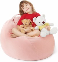 Exq Home Stuffed Animal Storage Kids Bean Bag Chair Cover (No Filler), Xl - £24.68 GBP