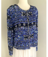 1980s Vtg Adrianna Papell Sequins Beads SILK  Jacket Blue Purple  Bling!... - $104.01 CAD