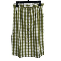 ModCloth Green Checkered Plaid Skirt Belted Size 8 New - £28.30 GBP