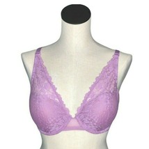 Auden Bra Plunge Push Up Purple Lace 32D Underwire New with Tags Padded - £12.90 GBP