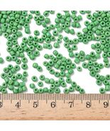 A  1 pound glass seed bead Opaque Pale Green 3mm round A39 - $13.29