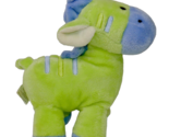 Carter’s Just One Year Blue Green 6&quot; Horse Zebra Lovey Security Plush Ra... - £15.57 GBP