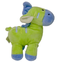Carter’s Just One Year Blue Green 6&quot; Horse Zebra Lovey Security Plush Ra... - £15.56 GBP