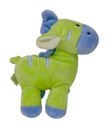 Carter’s Just One Year Blue Green 6&quot; Horse Zebra Lovey Security Plush Ra... - £15.56 GBP