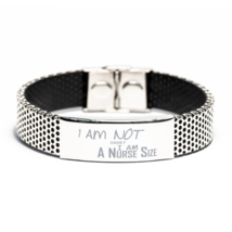 Funny Nurse Stainless Steel Bracelet, I Am Not Short I Am A Nurse Size, Best Nur - £19.71 GBP