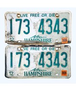 2020 New Hampshire License Plate Pair 173 4343 - $26.72