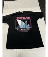 Vintage Single Stitch Black Shirt Neon Colors Ditka&#39;s City Lights Chicag... - $41.83