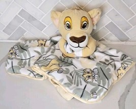 Disney Baby Lion King Simba Blanket Yellow Green White Jungle Leaves Lovey 13&quot; - £10.09 GBP