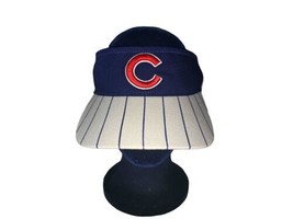 Vintage Chicago Cubs Pinstripe Visor Hat Adjustable Strapback - £11.39 GBP