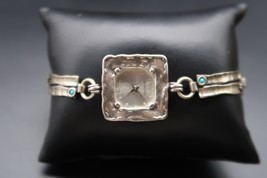 Shablool Israel 925 Ladies Sterling Silver Watch Blue Green Accent - $125.00