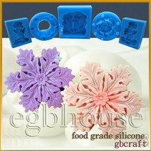 2D Silicone Food grade Chocolate/Fondant mold - snowflake #1 - £29.96 GBP