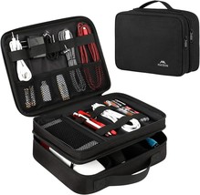 Electronics Organizer Travel Case Water Resistant Cable Organizer Bag fo... - $38.83