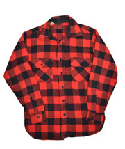 Vintage Sears Kings Road Flannel Shirt Mens M Buffalo Plaid Acrylic Wool Blend - $32.03