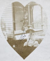 1910s RPPC Lady in White Dress &amp; Large Brim Hat Sitting On Grass Photo Postcard - £7.58 GBP