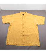 Becton Dickinson Baggies Mens XXL Button Up Short Sleeve Yellow Shirt - £12.39 GBP