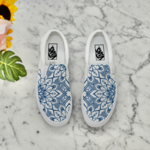 Elegant Pattern Choose Your Own Color Custom Shoes - Custom White Slip On Vans - £135.06 GBP