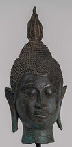 Bouddha Tête - Ancien Thai Style Sukhothai Montage Bronze 30cm/12 &quot; - $372.17