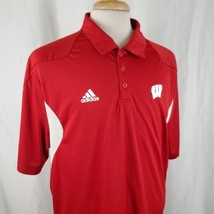Adidas Wisconsin Badgers adizero Polo Shirt Mens XL Breathable Bucky Big... - $16.99