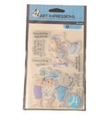 Art Impressions Clear Stamps Old Ladies Happy Birthday Shopping - £10.04 GBP