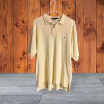 Polo Ralph Lauren Polo Shirt Mens Large Yellow Short Sleeve Casual Golf Cotton - $12.00