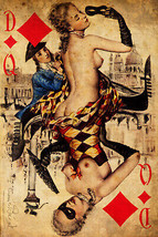 Playing Card Poster - Queen of Diamonds #6 Canvas Art Poster 16&quot;x 24&quot; - $28.99