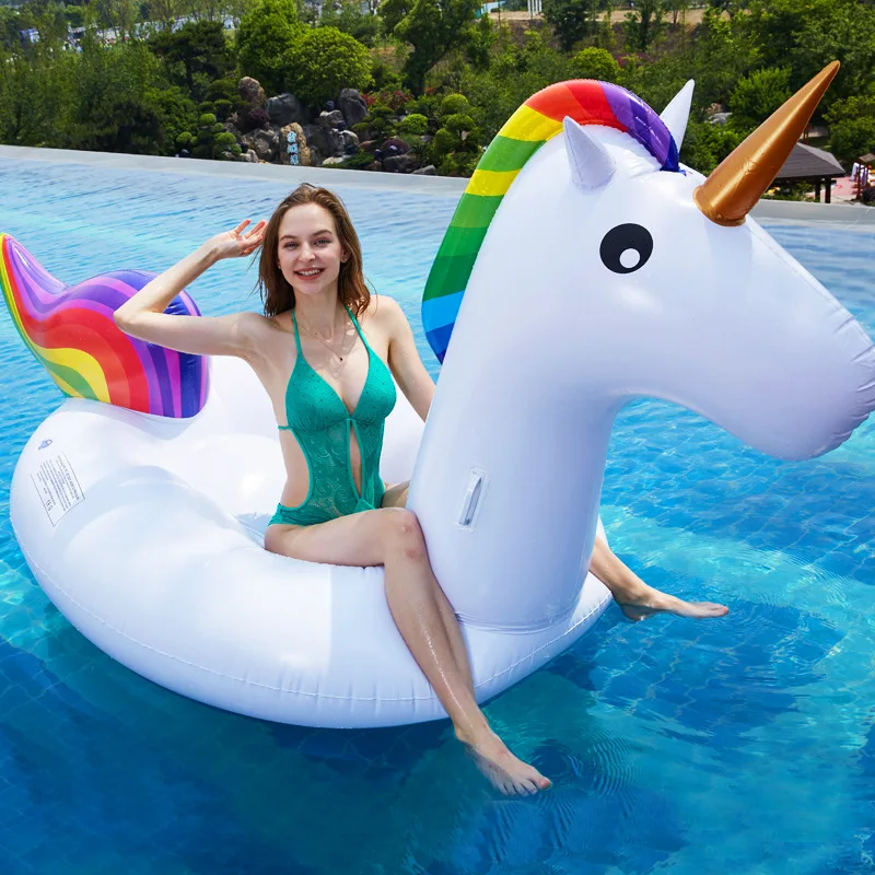 Unicorn Mount Inflatable Floating Row Adult Cartoon Water Inflatable Swimming - £132.90 GBP