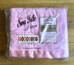Vintage NOS Beacon Sea Isle Permanap Rayon Pink Blanket Satin Trim 72x90 Full - £71.01 GBP