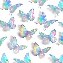 Laser Butterfly Wall Decor,48Pcs 2 Styles 3 Sizes,Removable Butterflies For Cake - £10.35 GBP
