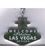 Welcome to Fabulous Las Vegas Sign Christmas Tree Ornament Green Glitter - £4.73 GBP