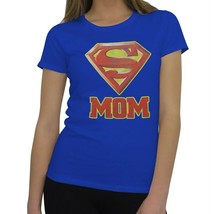 Superman Women&#39;s Super Mom T-Shirt Blue - £15.97 GBP