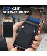 Rfid Smart Wallet Card Holder Metal Thin Slim Men Women Wallets Pop Up M... - £7.04 GBP+