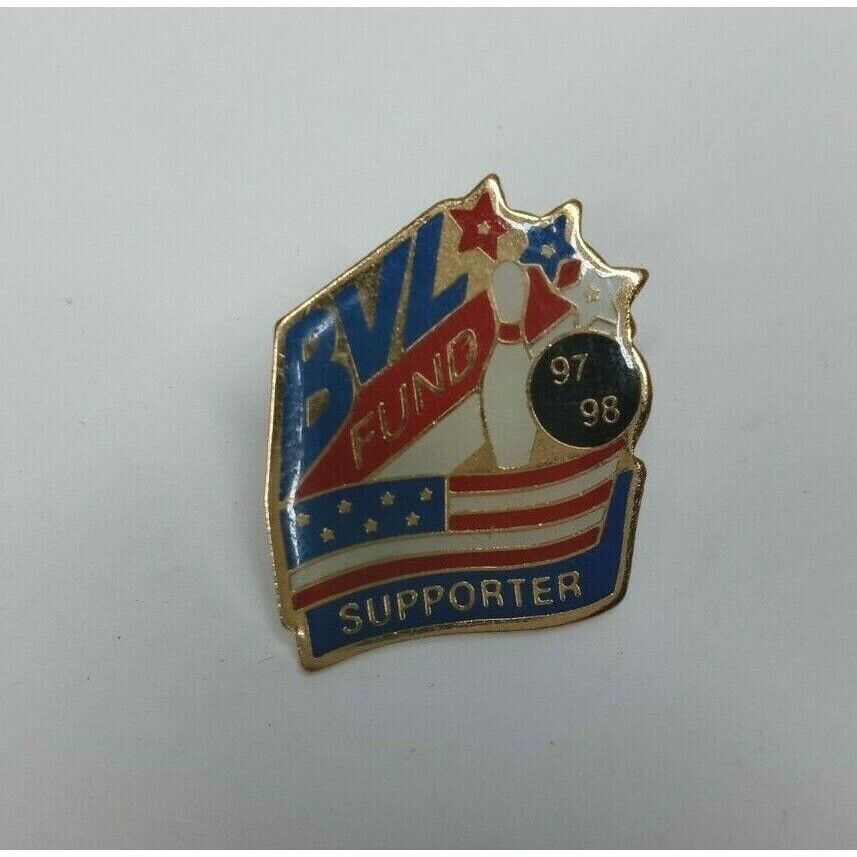Vintage 97-98 BVL Fund Supporter Bowling  Lapel Hat Pin - $5.34