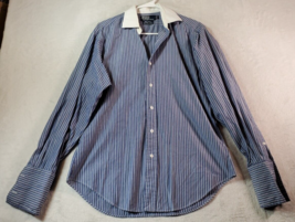 Polo Ralph Lauren Shirt Mens Size 15 Blue Striped Long Sleeve Collar Button Down - £11.99 GBP