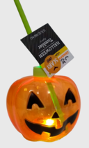 Halloween Light Up Pumpkin Cup Tumbler Straw Led Blinking Lights Sippy Colorful - £7.99 GBP