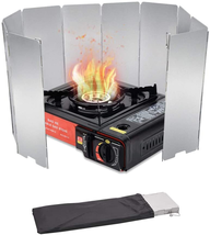 10 Plates Stove Windscreen, Aluminum Stove Windshield with Drawstring Bag - $10.67