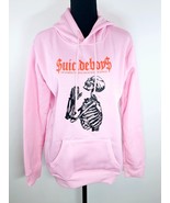 SuicideBoys Women Graphic Sweater Hoodie M New Orleans Pink Pullover Sui... - $25.15 CAD