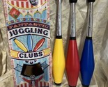 Ridleys Circus Juggling Clubs red yellow blue 3 in box - $15.79