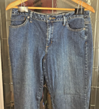 St Johns Bay Jeans Snap Flap Back Pocket Stretch Denim Boot Cut Womens Size 10 - £23.26 GBP