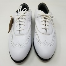 Nike Air Golf  Shoes Size 8.5 Spikes Cleats Lace Up Wingtip 183053 Leather White - £23.32 GBP