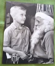 Vintage Photograph 1945 Christmas 7 Year Old Boy with Santa Claus - £7.76 GBP