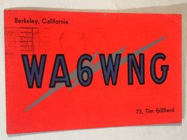 Vintage CB Ham radio Card WA6WNG Berkeley California - £3.69 GBP