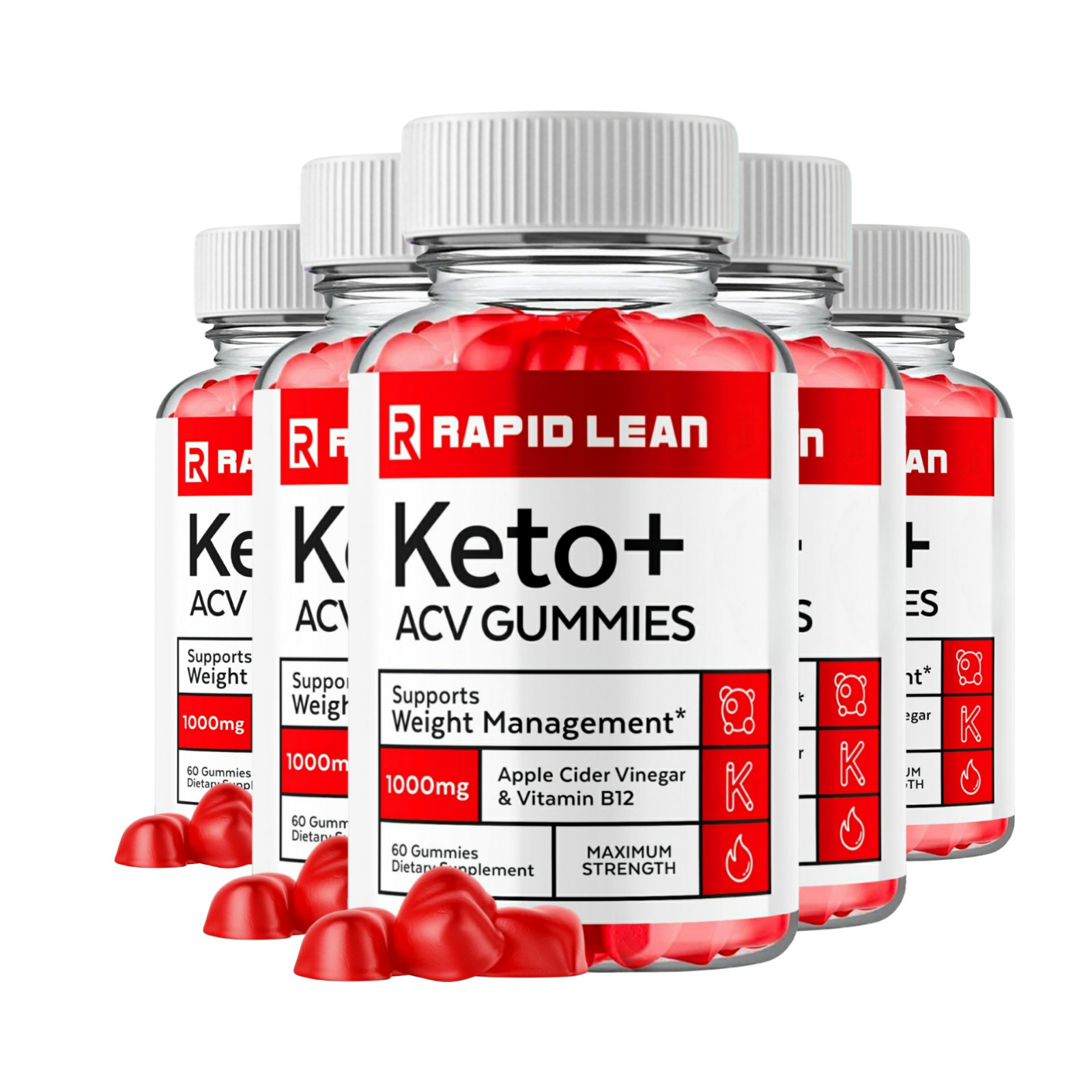 5 Pack Rapid Lean Keto ACV Gummies, Rapid Lean Gummies Weight Loss - 300 Gummies