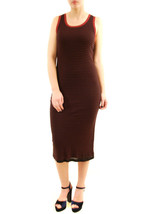 SUNDRY Womens Dress Striped Mid-Length Elegant Stylish Bordeaux Size S - £36.11 GBP
