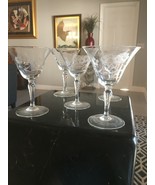 Vintage Beautifully Etched Champagne or Cordial Glasses Set of 5  - $115.02 CAD