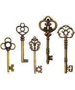 Large Key Pendants Skeleton Key Pendants Antiqued Bronze Big Skeleton Ke... - $4.98