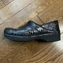 Dansko LT Pro Clog Womens 41 Black Paisley Leather Chunky Heel Slip On S... - $44.52