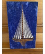 Wall String Art Sailboat Boat Nautical Coastal Decor MCM Vintage Handmad... - $83.79