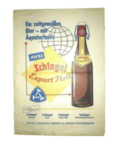1950s Brauerei Schlegel (+1980) Bochum Export Hell German Advertising Po... - €17,32 EUR