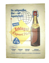 1950s Brauerei Schlegel (+1980) Bochum Export Hell German Advertising Po... - £11.41 GBP