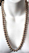 Vintage Stamped 925 Sterling Silver Bead Chain Necklace 10mm-25&quot; - £176.90 GBP